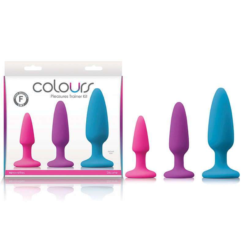 Colours Pleasures Trainer Kit - Coloured Butt Plugs - Set of 3 Sizes - Hush Store Sydney 