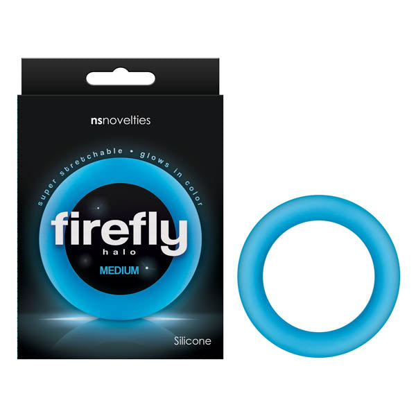 Firefly Halo - Glow In Dark Blue Medium 55 mm Cock Ring - Hush Store Sydney 