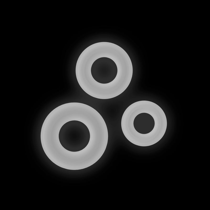 Firefly - 3pc Bubble Rings - White - Glow in Dark Cock Rings - Set of 3 Sizes - Hush Store Sydney 