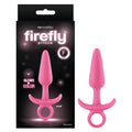 Firefly Prince - Glow-in-Dark Pink 10.9 cm Small Butt Plug with Ring Bull - Hush Store Sydney 