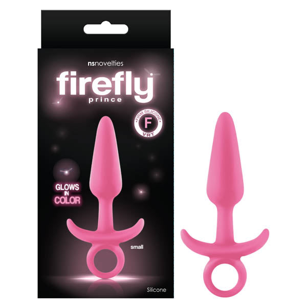 Firefly Prince - Glow-in-Dark Pink 10.9 cm Small Butt Plug with Ring Bull - Hush Store Sydney 