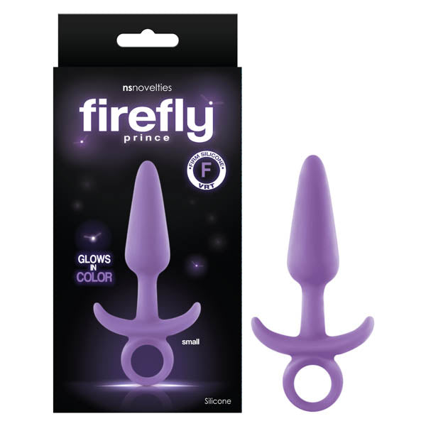 Firefly Prince - Glow-in-Dark Purple 10.9 cm Small Butt Plug with Ring Bull - Hush Store Sydney 