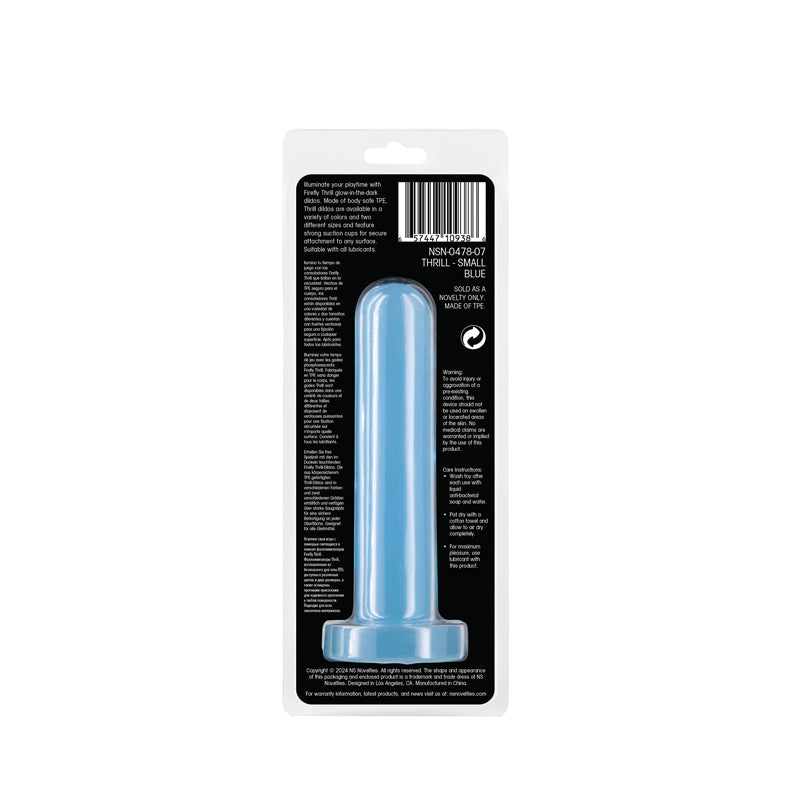 Firefly - Thrill - Blue - Small - Glow in Dark Blue 15.5 cm Small Dildo - Hush Store Sydney 