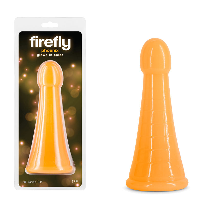 Firefly - Phoenix - Orange - Glow in Dark Orange 19.2 cm Dildo - Hush Store Sydney 