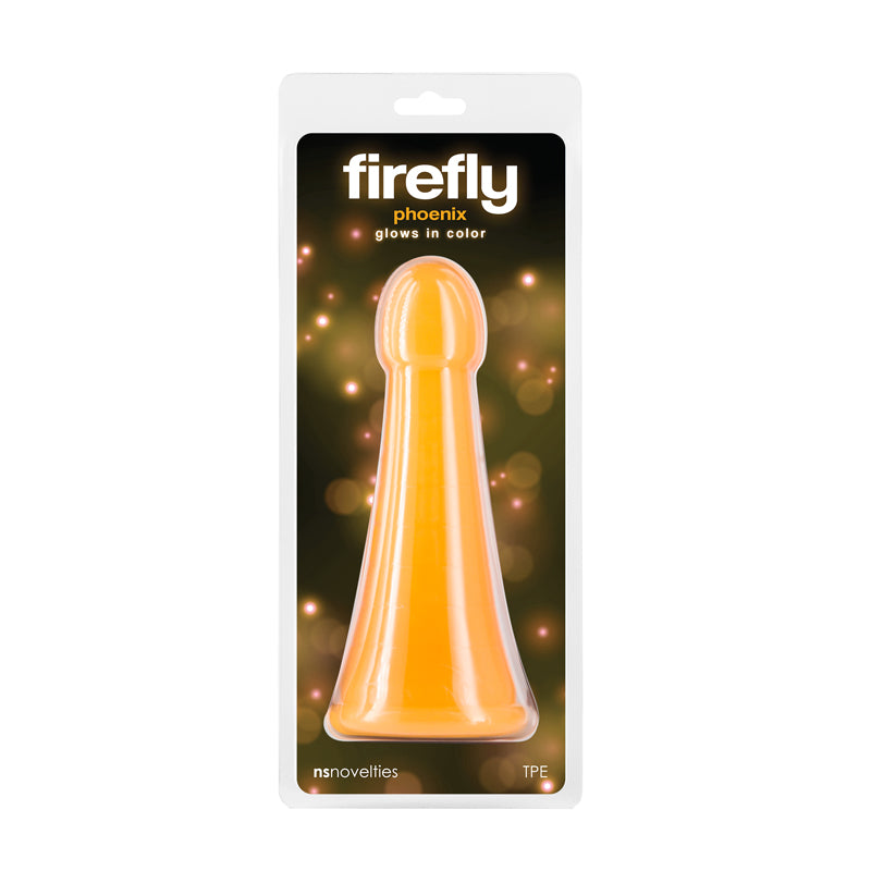 Firefly - Phoenix - Orange - Glow in Dark Orange 19.2 cm Dildo - Hush Store Sydney 