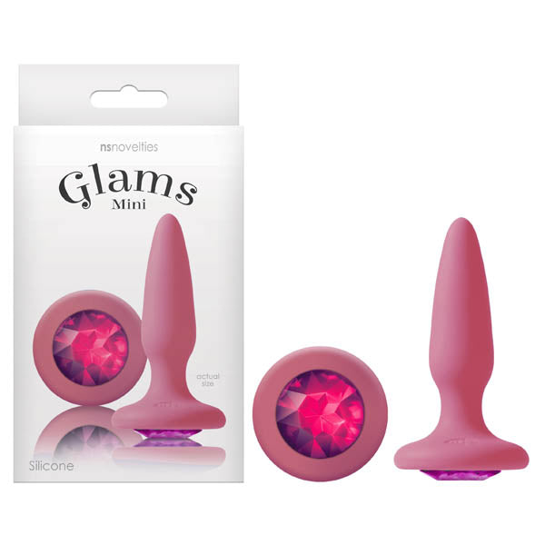 Glams Mini - Pink 8.4 cm (3.3'') Butt Plug with Sparkling Gem - Hush Store Sydney 