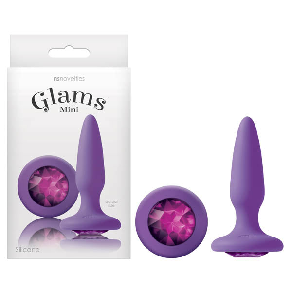 Glams Mini - Purple 8.4 cm (3.3'') Butt Plug with Sparkling Gem - Hush Store Sydney 