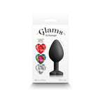 Glams Xchange Heart - Medium - Black Medium Butt Plug with Interchangeable Heart Gems - Hush Store Sydney 