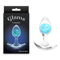 Glams Cosmic - Small - Blue - Clear/Blue 8.1 cm Small Butt Plug - Hush Store Sydney 