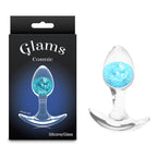 Glams Cosmic - Small - Blue - Clear/Blue 8.1 cm Small Butt Plug