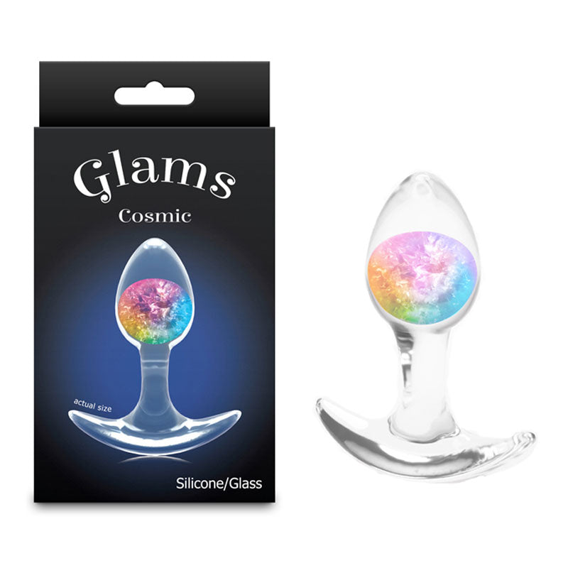 Glams Cosmic - Small - Rainbow - Clear/Rainbow 8.1 cm Small Butt Plug