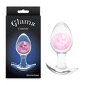 Glams Cosmic - Medium - Pink - Clear/Pink 9.5 cm Small Butt Plug - Hush Store Sydney 