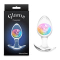 Glams Cosmic - Medium - Rainbow - Clear/Rainbow 9.5 cm Small Butt Plug - Hush Store Sydney 
