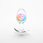 Glams Cosmic - Medium - Rainbow - Clear/Rainbow 9.5 cm Small Butt Plug