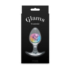 Glams Cosmic - Medium - Rainbow - Clear/Rainbow 9.5 cm Small Butt Plug