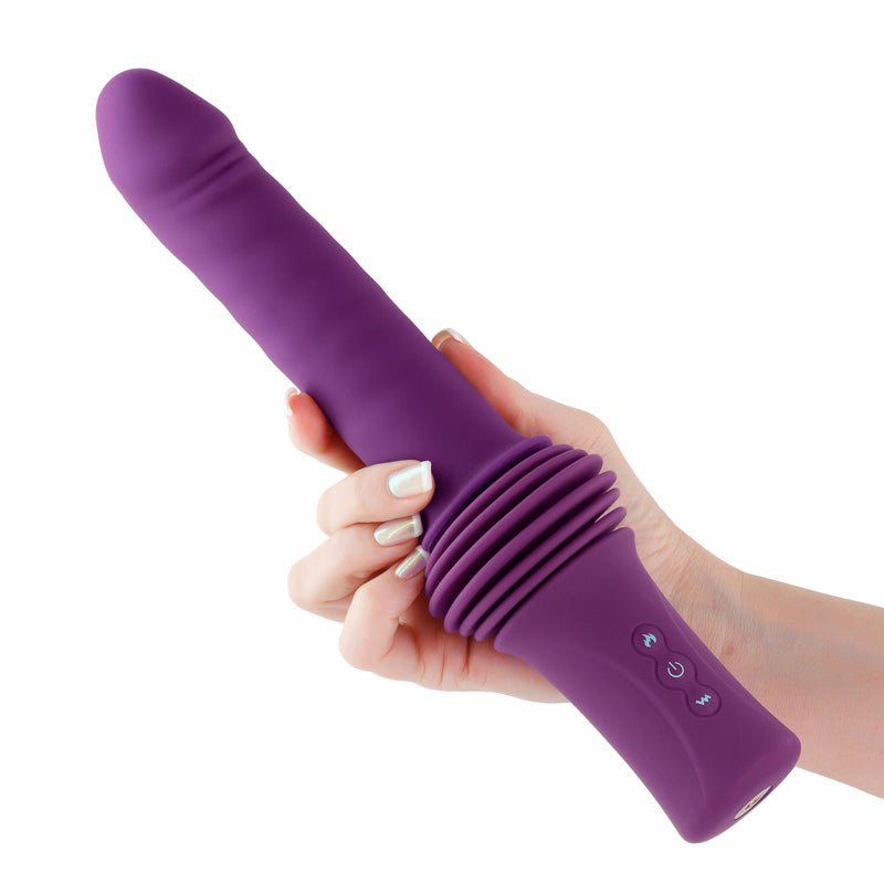 INYA Super Stroker - Purple - Purple 36.8 cm USB Rechargeable Thrusting Vibrator with Remote Control & Stand
