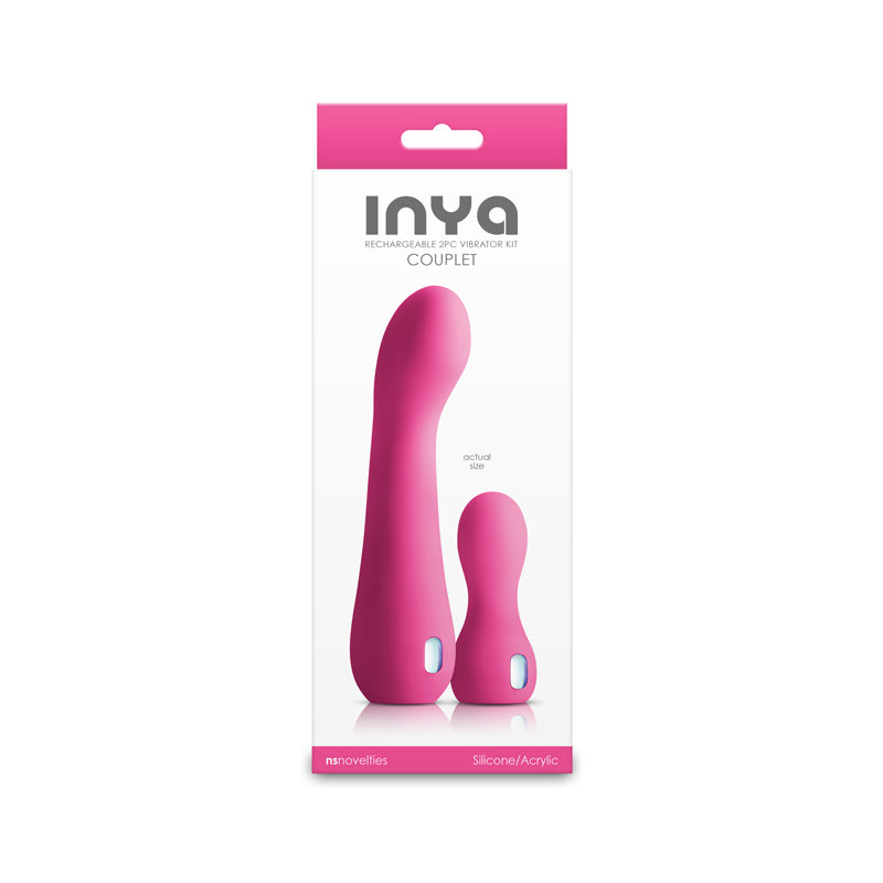 INYA Couplet - Pink - Pink USB Rechargeable Vibrators - Set of 2 Sizes - Hush Store Sydney 