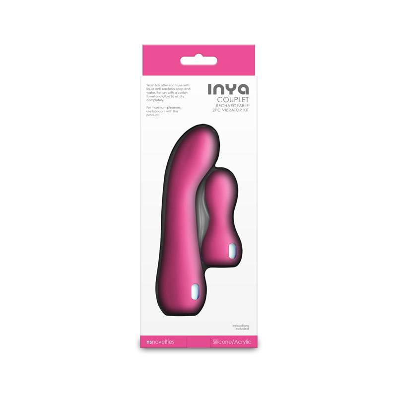 INYA Couplet - Pink - Pink USB Rechargeable Vibrators - Set of 2 Sizes - Hush Store Sydney 