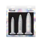 Crystal - 3pc Trainer Kit - Clear - Clear Glass Anal Plugs - Set of 3 Sizes