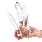Crystal - 3pc Trainer Kit - Clear - Clear Glass Anal Plugs - Set of 3 Sizes