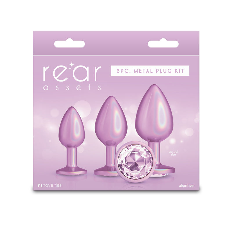 Rear Assets Trainer Kit - Iridescent Pink - Iridescent Pink Metallic Butt Plugs - Set of 3 Sizes - Hush Store Sydney 