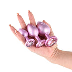 Rear Assets Trainer Kit - Iridescent Pink - Iridescent Pink Metallic Butt Plugs - Set of 3 Sizes - Hush Store Sydney 