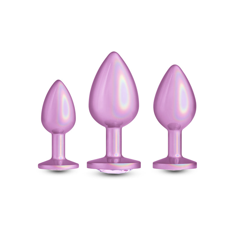 Rear Assets Trainer Kit - Iridescent Pink - Iridescent Pink Metallic Butt Plugs - Set of 3 Sizes - Hush Store Sydney 