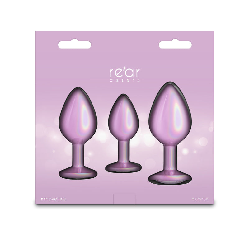 Rear Assets Trainer Kit - Iridescent Pink - Iridescent Pink Metallic Butt Plugs - Set of 3 Sizes - Hush Store Sydney 