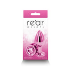 Rear Assets - Medium - Pink - Pink 8.2 cm Medium Metal Butt Plug with Pink Round Gem Base - Hush Store Sydney 