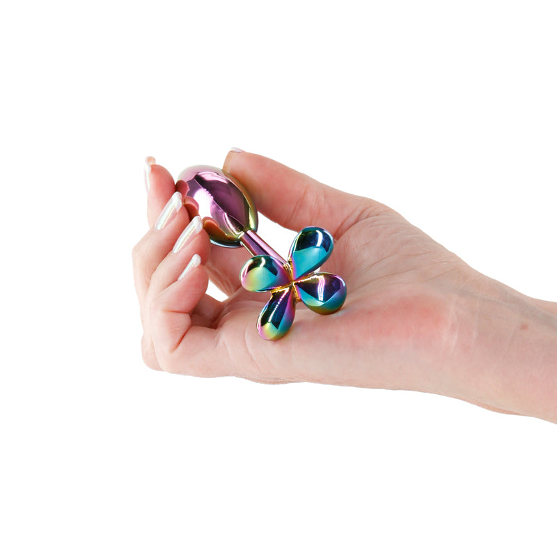 Rear Assets Clover - Multicolour - Multicoloured 9.2 cm Metallic Butt Plug - Hush Store Sydney 