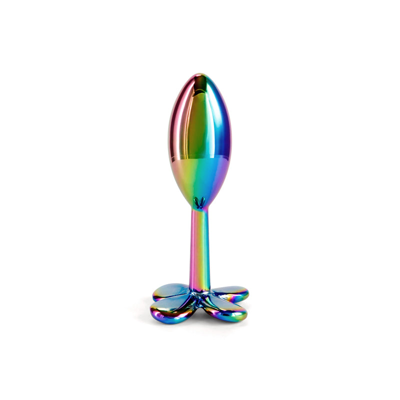 Rear Assets Clover - Multicolour - Multicoloured 9.2 cm Metallic Butt Plug - Hush Store Sydney 