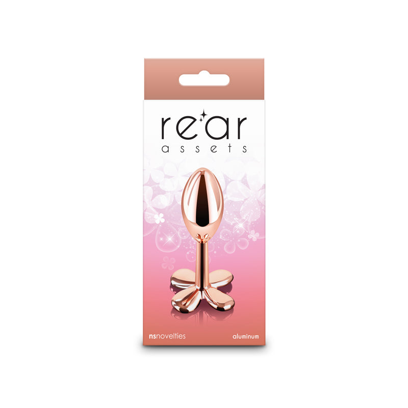 Rear Assets Clover - Rose Gold - Rose Gold 9.2 cm Metallic Butt Plug - Hush Store Sydney 