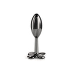 Rear Assets Clover - Gunmetal - Gunmetal 9.2 cm Metallic Butt Plug - Hush Store Sydney 