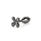 Rear Assets Clover - Gunmetal - Gunmetal 9.2 cm Metallic Butt Plug - Hush Store Sydney 
