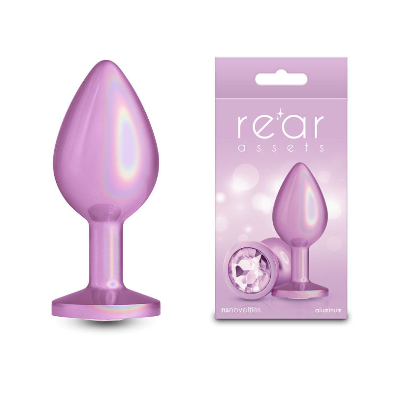 Rear Assets Iridescent - Medium - Pink - Iridescent Pink 8.2 cm Medium Butt Plug - Hush Store Sydney 