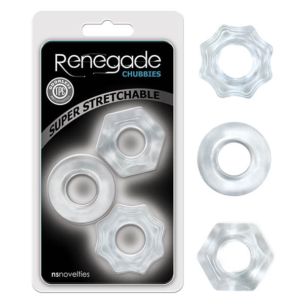 Renegade Chubbies - Clear Cock Rings - Set of 3 - Hush Store Sydney 