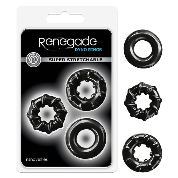 Renegade - Dyno Rings - Black Cock Rings - Set of 3 - Hush Store Sydney 