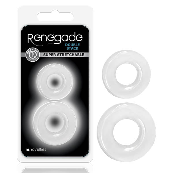 Renegade - Double Stack - Clear Cock Rings - Set of 2 - Hush Store Sydney 