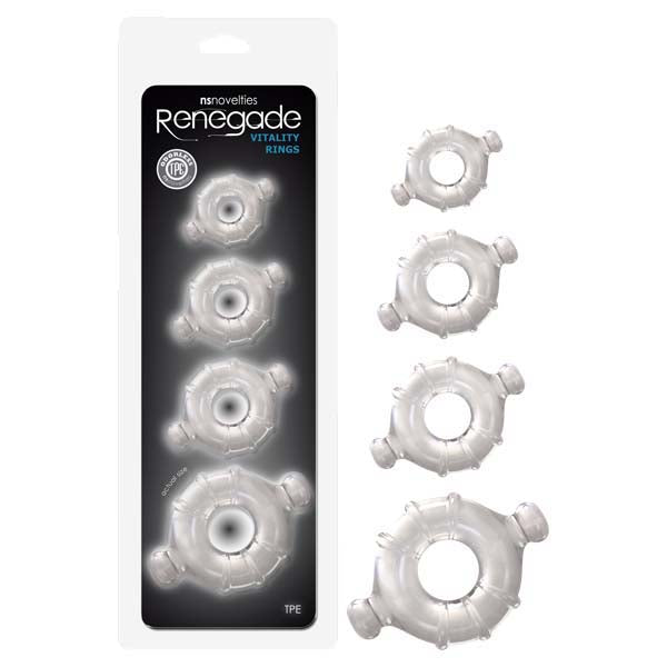 Renegade Vitality Rings - Clear Cock Rings - Set of 4 Sizes - Hush Store Sydney 