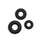 Renegade 3pc Fireman Rings - Black - Black Cock Rings - Set of 3 Sizes - Hush Store Sydney 