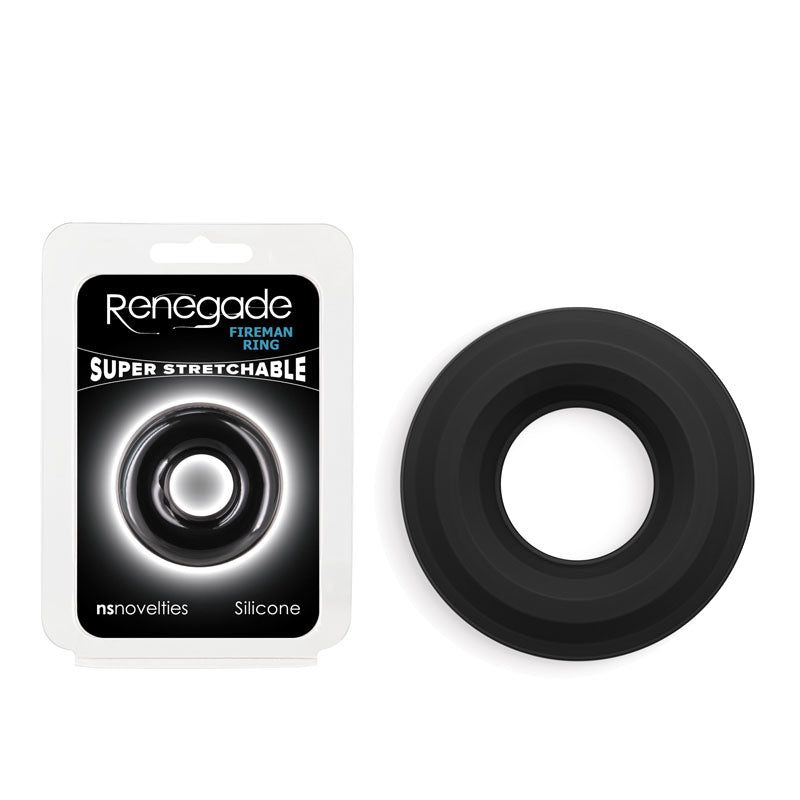 Renegade Fireman Ring - Small - Black - Black Small Cock Ring - Hush Store Sydney 