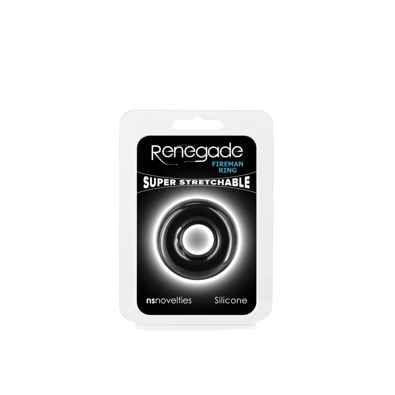 Renegade Fireman Ring - Small - Black - Black Small Cock Ring - Hush Store Sydney 