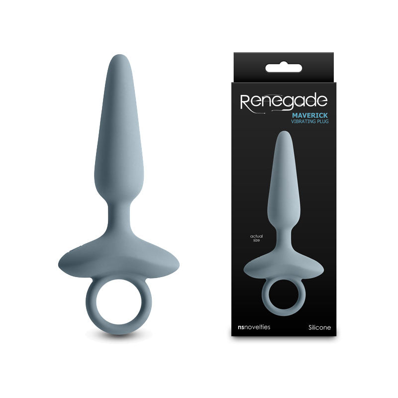 Renegade Maverick - Grey - Grey 15 cm USB Rechargeable Vibrating Butt Plug - Hush Store Sydney 