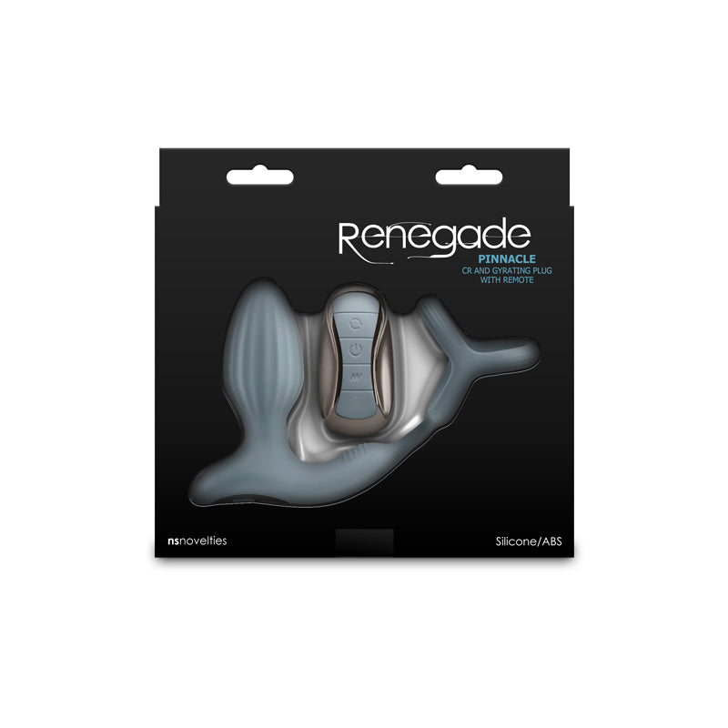 Renegade Pinnacle - Grey - Grey USB Rechargeable Vibrating Butt Plug with Cock Ring - Hush Store Sydney 