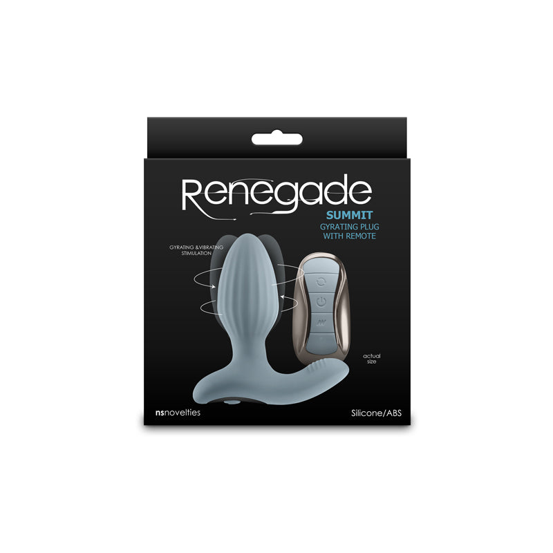 Renegade Summit - Grey - Grey 10.2 cm USB Rechargeable Vibrating Butt Plug with Remote - Hush Store Sydney 