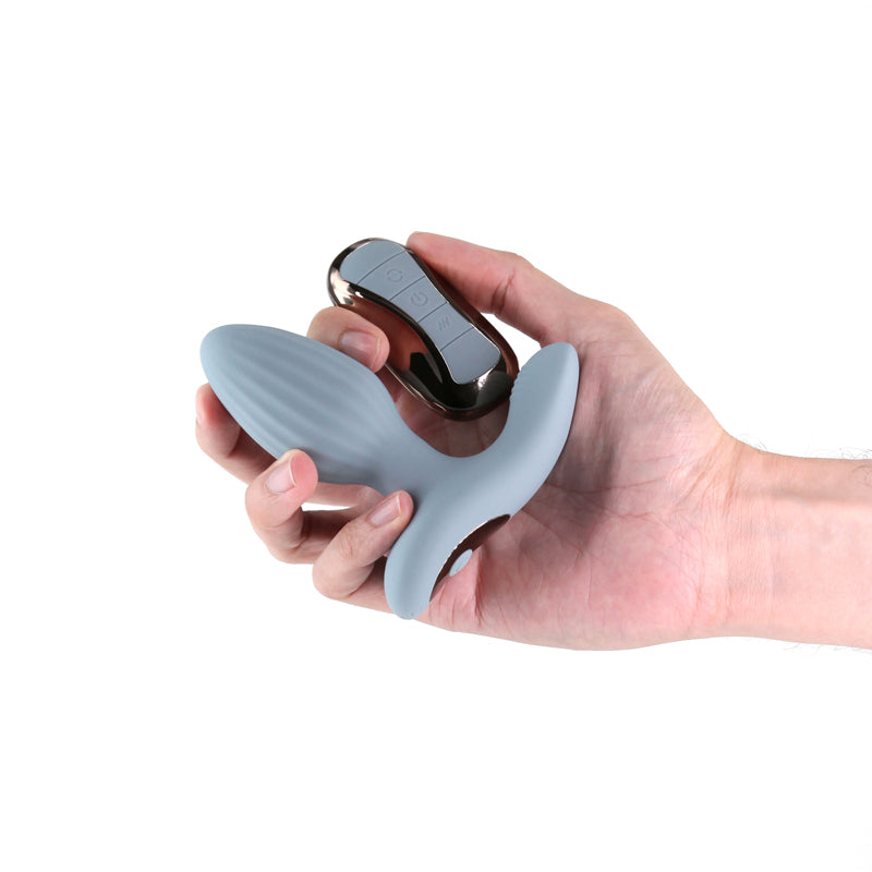 Renegade Summit - Grey - Grey 10.2 cm USB Rechargeable Vibrating Butt Plug with Remote - Hush Store Sydney 
