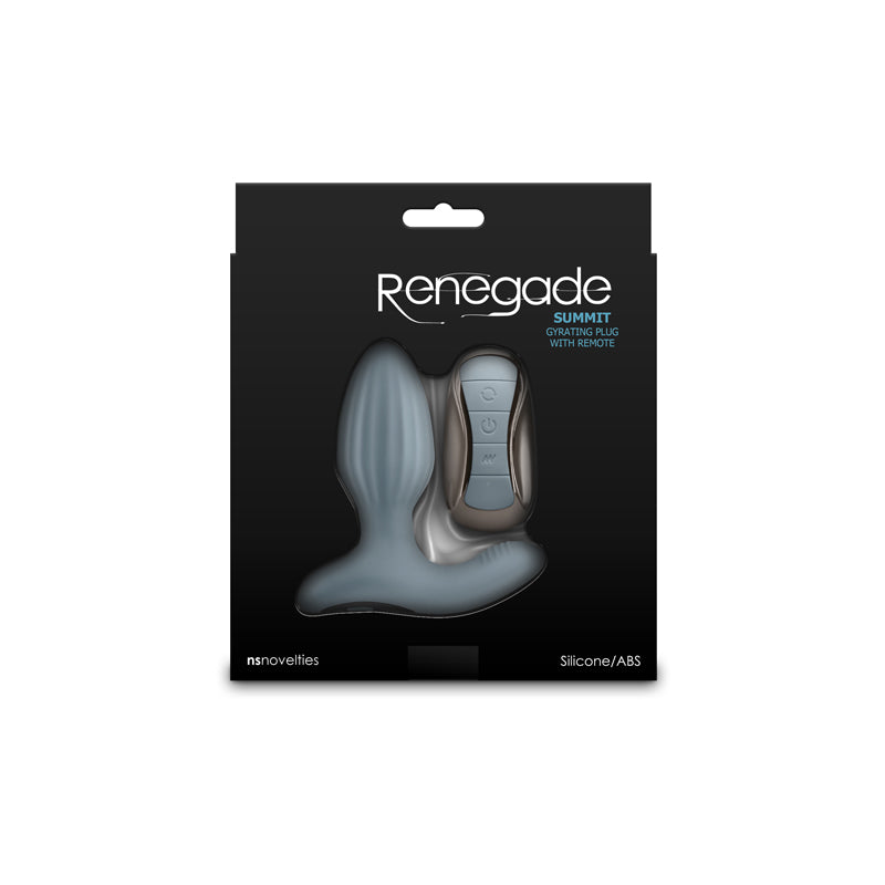 Renegade Summit - Grey - Grey 10.2 cm USB Rechargeable Vibrating Butt Plug with Remote - Hush Store Sydney 