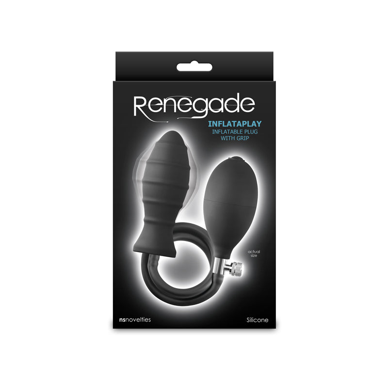 Renegade InflataPlay - Black - Black 10.5 cm Inflatable Butt Plug - Hush Store Sydney 