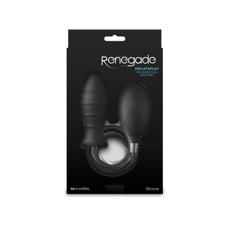 Renegade InflataPlay - Black - Black 10.5 cm Inflatable Butt Plug - Hush Store Sydney 