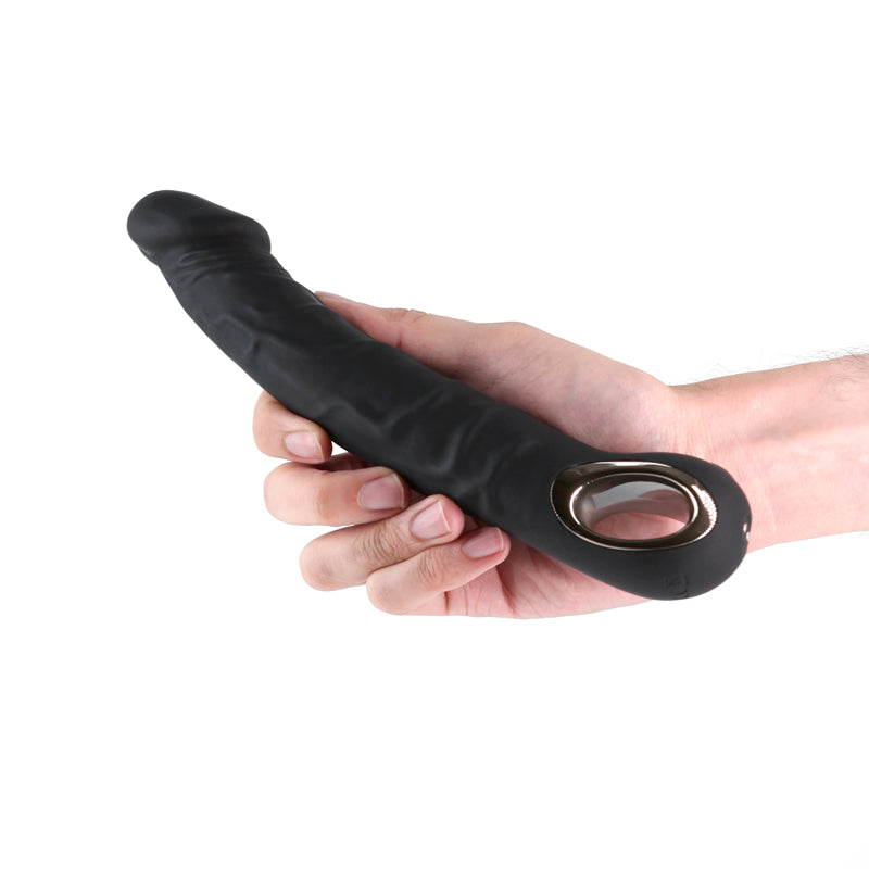 Renegade Rimmer - Black - Black 22 cm USB Rechargeable Vibrator - Hush Store Sydney 